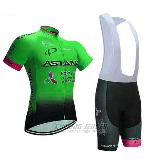 2018 Cycling Jersey Astana Green Short Sleeve and Bib Short